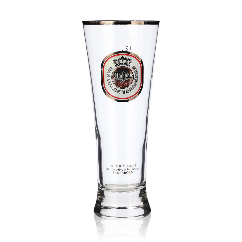 Szklanka do piwa Warsteiner 0,2 l, model „Light” – „Prawdziwa przyjemność”, szklanka do piwa w kształcie tulipana