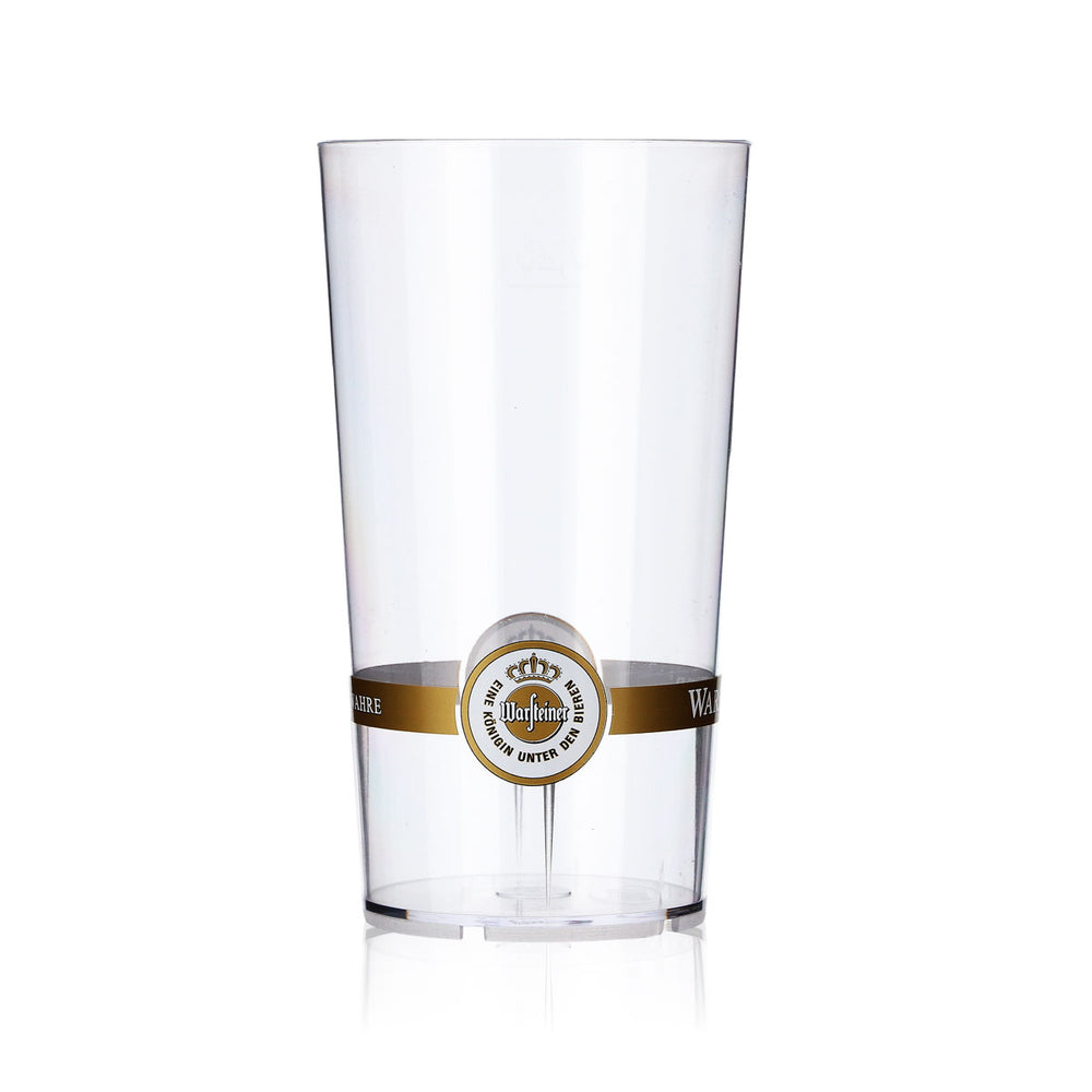 Szklanki do piwa Warsteiner 0,25 l, kubki wielokrotnego użytku, logo na dole z pierścieniem