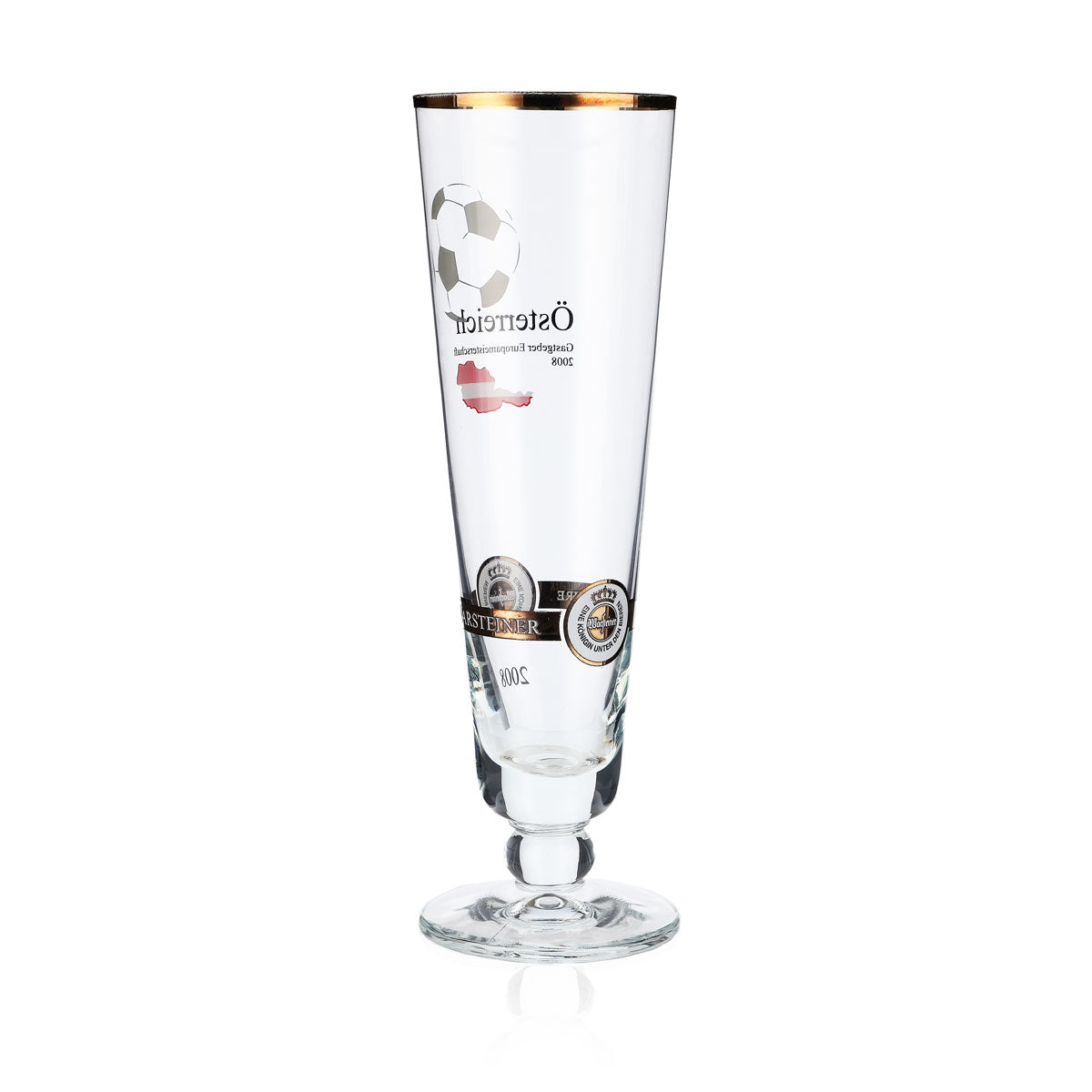 Kieliszki do piwa Warsteiner, edycja roczna EM 2008, kieliszek Nation „Austria” – Widok 3