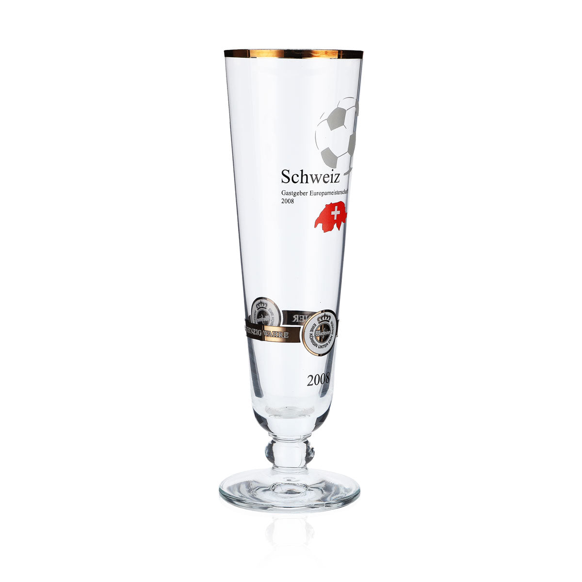 Kieliszki do piwa Warsteiner, edycja roczna EM 2008, kieliszek Nation „Szwajcaria” – Widok 2