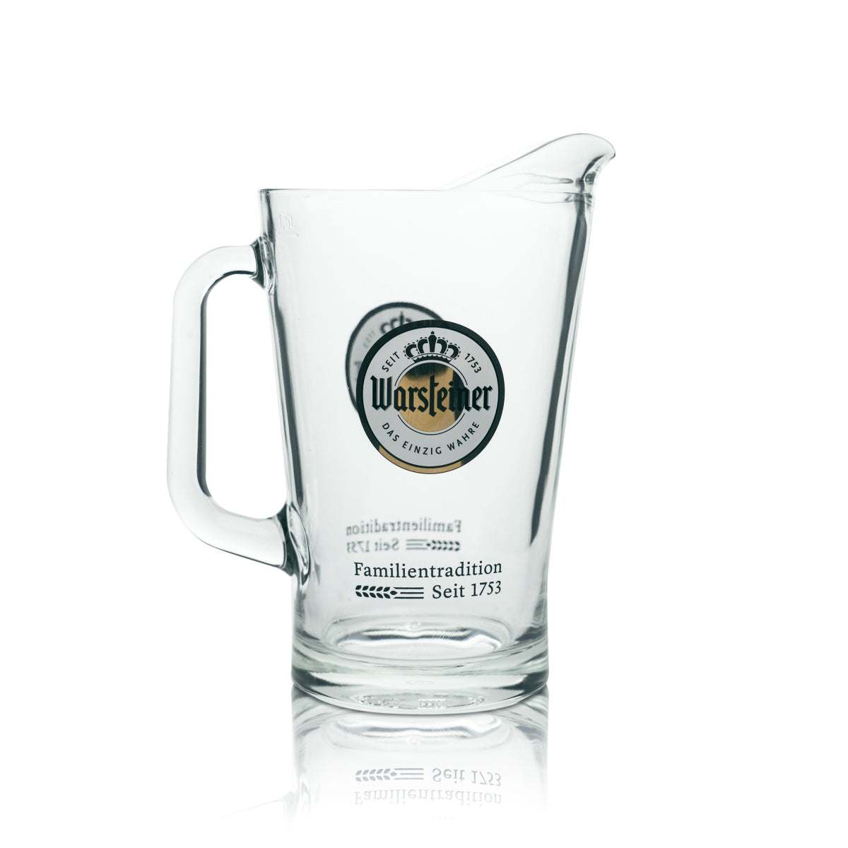 Dzbanek do piwa Warsteiner 1,5l karafka szklany dzbanek wylewka uchwyt wiadro dzbanek