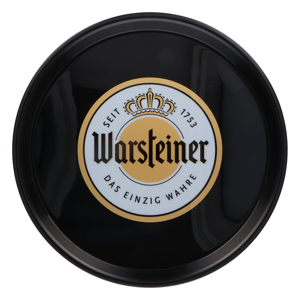 Taca do piwa Warsteiner Taca kelnerka Czarna „Das einzig Wahre” Średnica 37 cm Płaska
