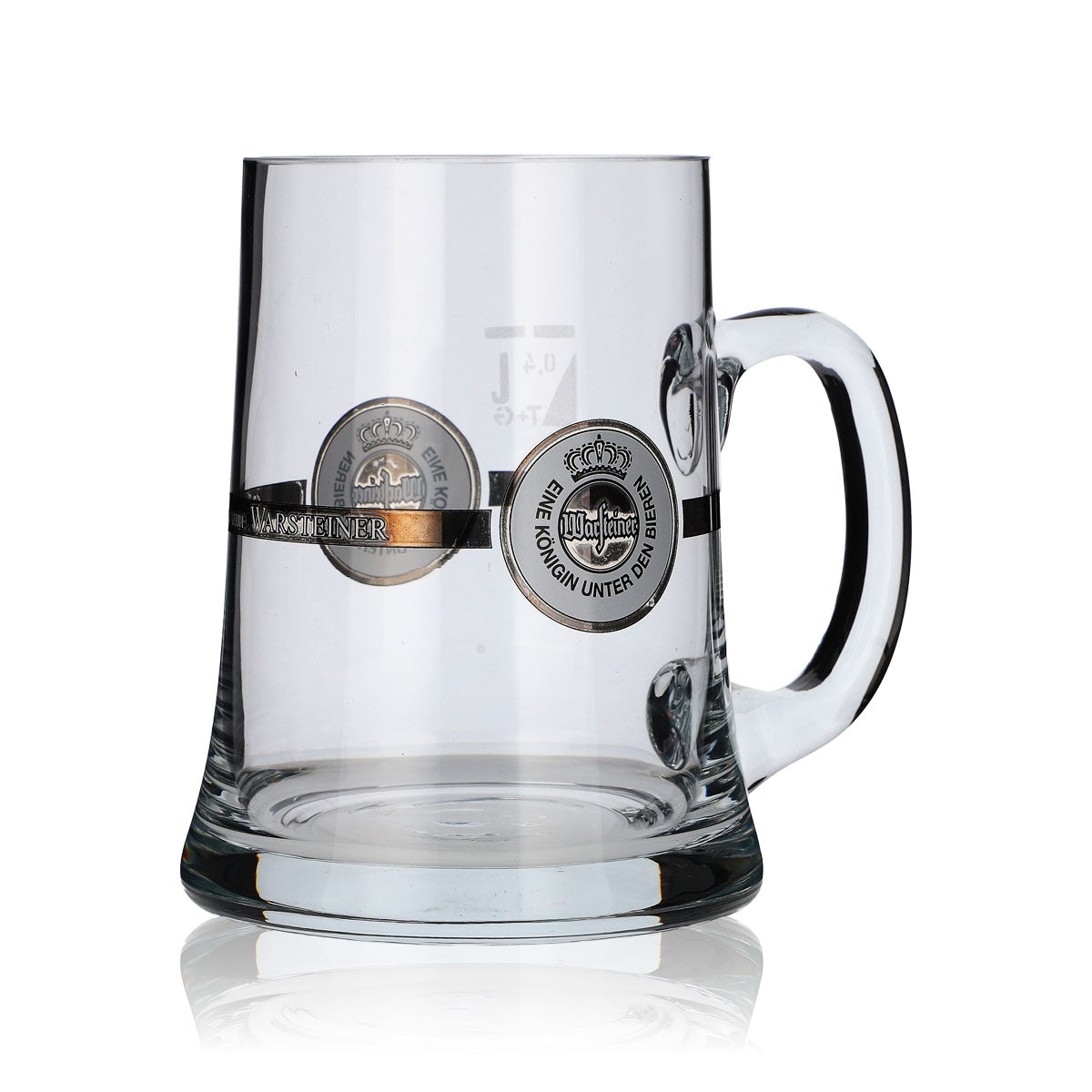 Kufel do piwa Warsteiner, kufel Seidel, kufel z uchwytem, 0,4 l, białe logo – Widok 2