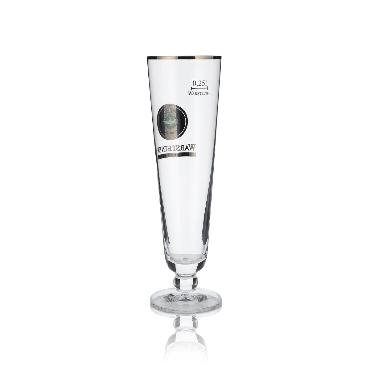 Kieliszek do piwa Warsteiner Glas Exclusiv-Tulpe Bierglas BierGoldrand – 0,25 l „HERB” – Widok 2