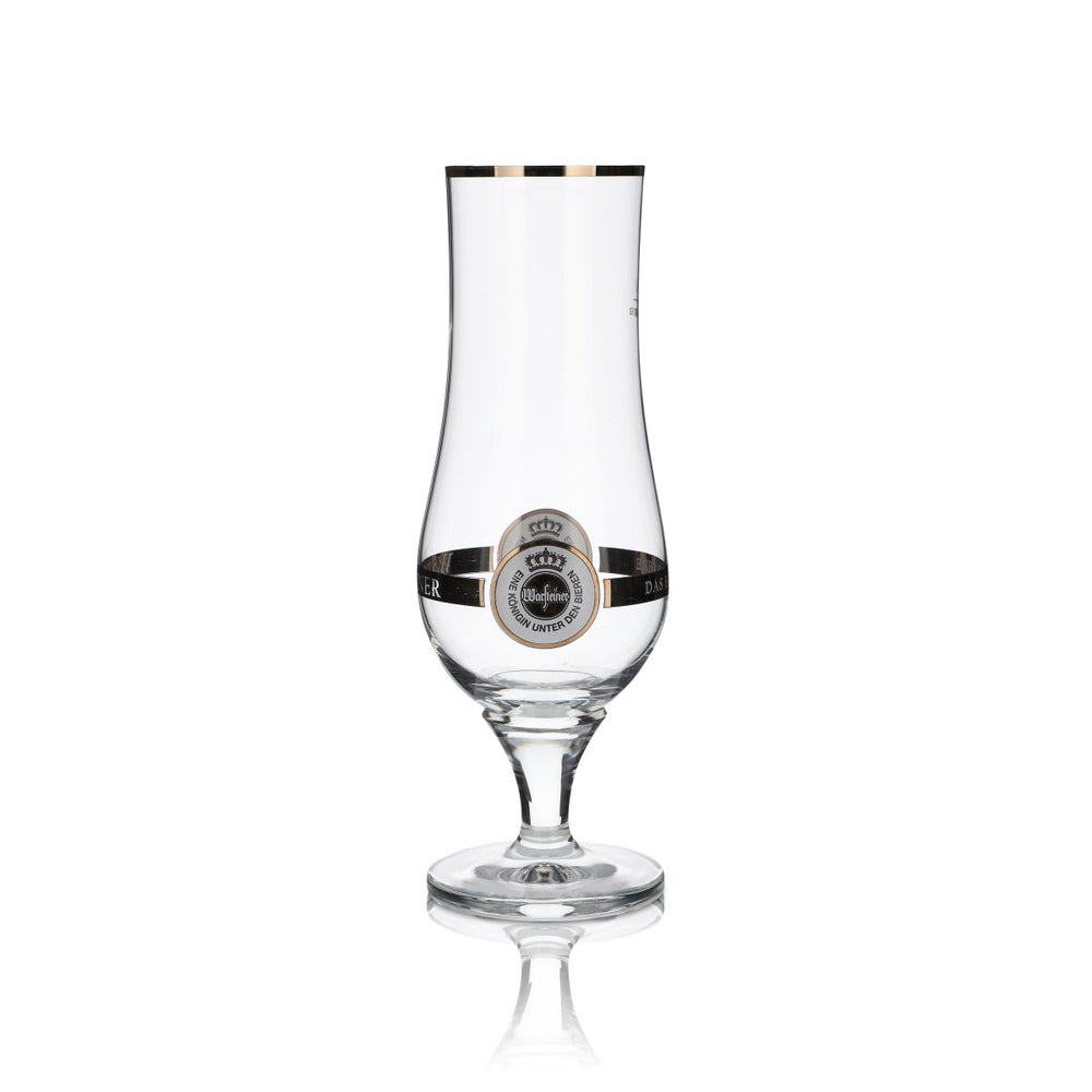 Kieliszek do piwa Warsteiner Pilstulpe 0,4 l kieliszek pucharowy ze złotym brzegiem, kieliszek kulisty, browar, gastronomia