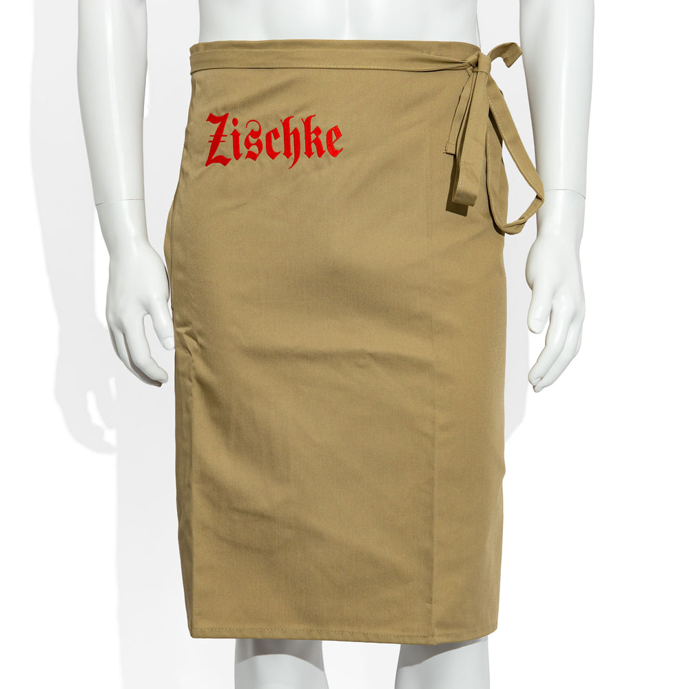 Szklanka do piwa Zischke – fartuch kelnerski w kolorze beżowym, z tkaniny mieszanej