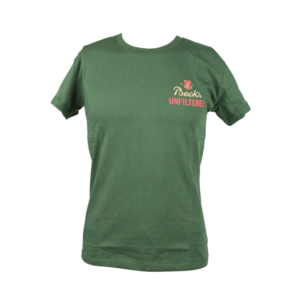 1 Becks piwo T-shirt rozmiar M "Unfiltered" zielony bawełna nowy