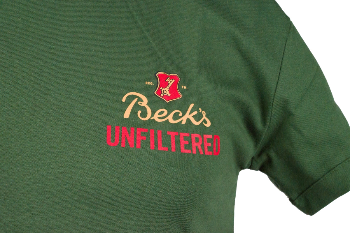1 Becks piwo T-shirt rozmiar M "Unfiltered" zielony bawełna nowy – Widok 2