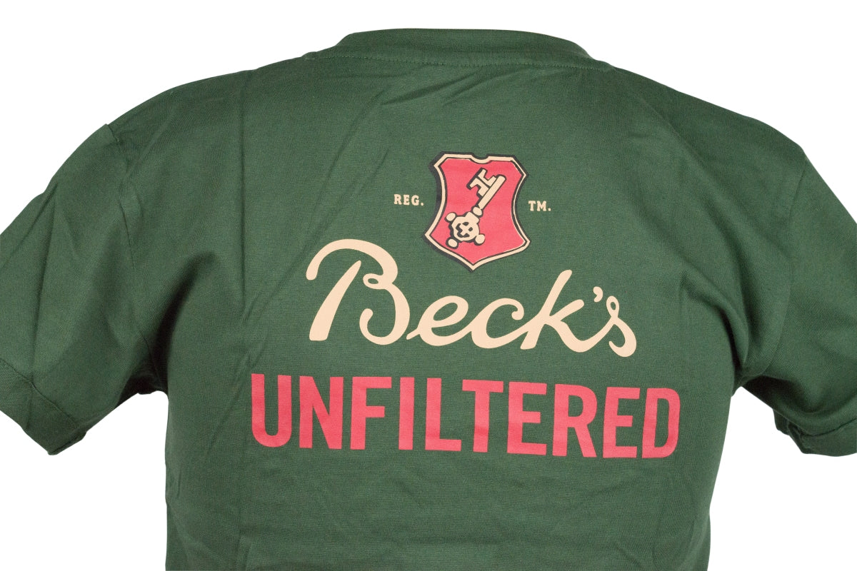 1 Becks piwo T-shirt rozmiar M "Unfiltered" zielony bawełna nowy – Widok 4