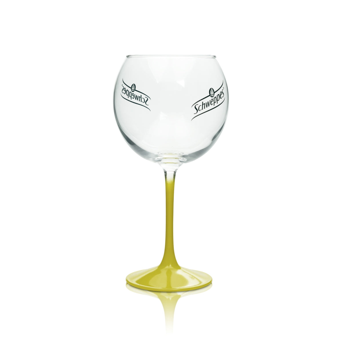 1 Schweppes szklanka do lemoniady 0,4l szklanka balonowa żółta nóżka/dno nowa
