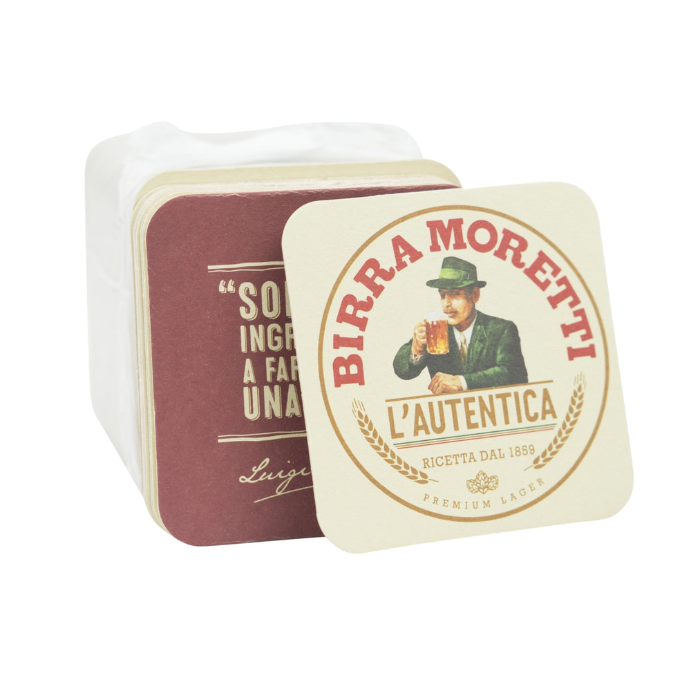 100x Podstawki Birra Moretti Filcowe szklanki Włochy Bar piwny
