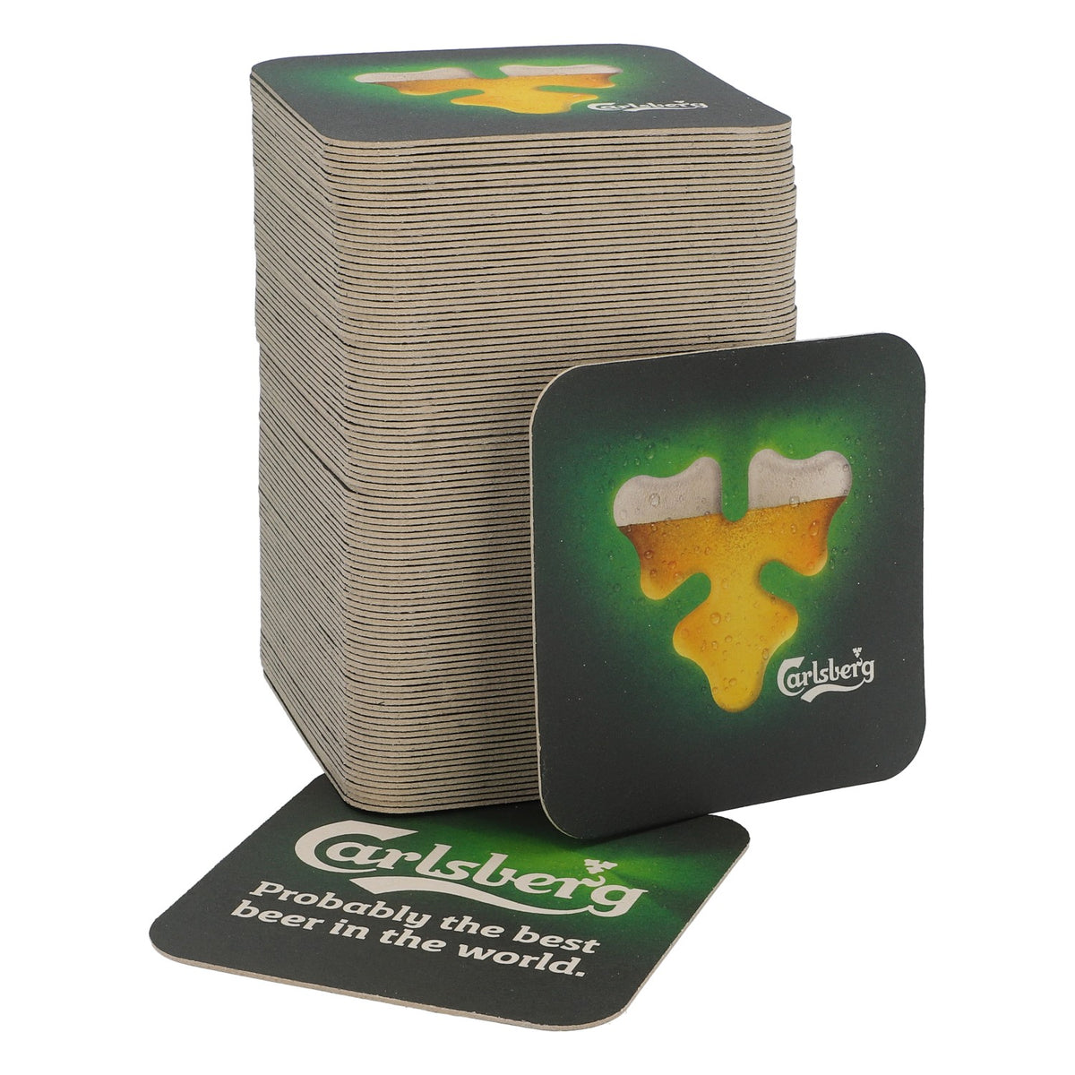 100x Carlsberg Bier Bierdeckel Podkładki pod szklanki Podkładki kartonowe 9,5x9,5 cm