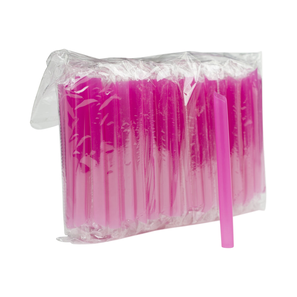 100x Jednorazowa słomka Bubble Tea Pink 15cm Jumbo Straw Tube Wide Fat