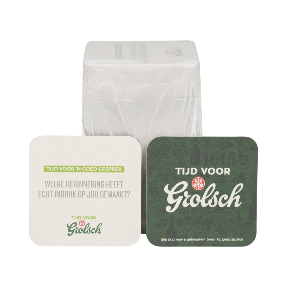 100x Podstawki Grolsch Kwadrat 9x9cm Podkładka zabezpieczająca przed kapaniem Piwo