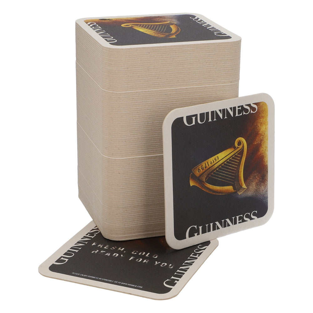 100x podkładki pod piwo Guinness „Fresh, cold, ready for you” 9,5 x 9,5 cm