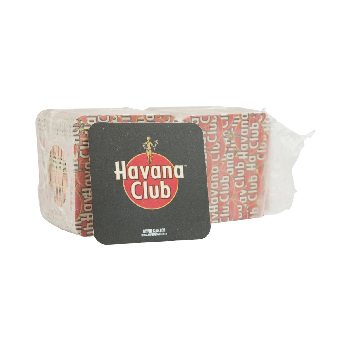 100x podstawki pod rum Havana Club czarne 9x9cm czerwone filcowe szkło do piwa