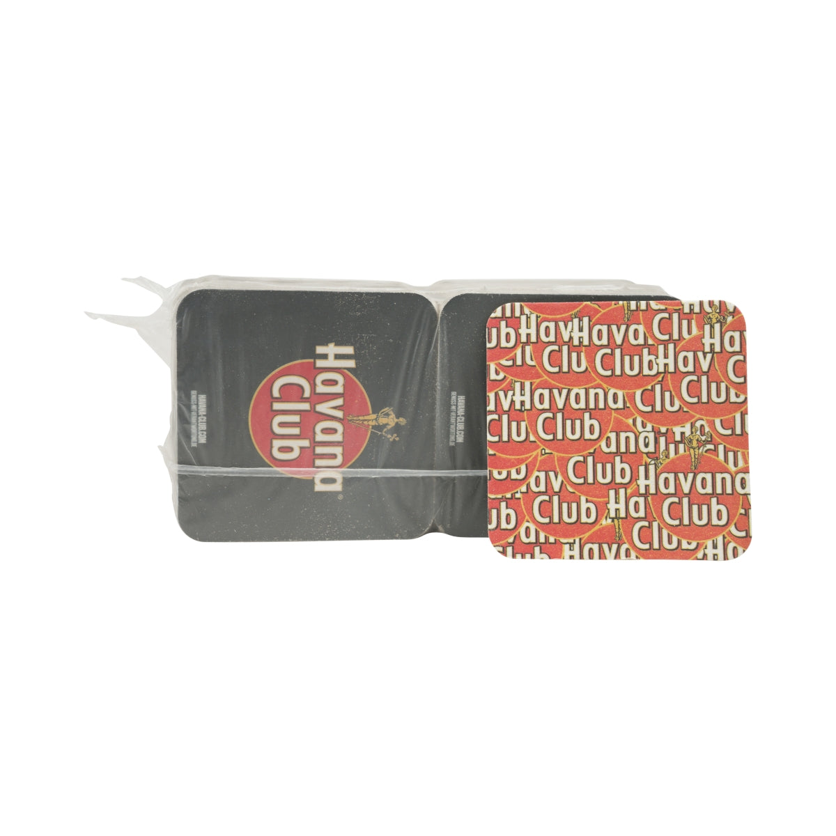 100x podstawki pod rum Havana Club czarne 9x9cm czerwone filcowe szkło do piwa – Widok 5