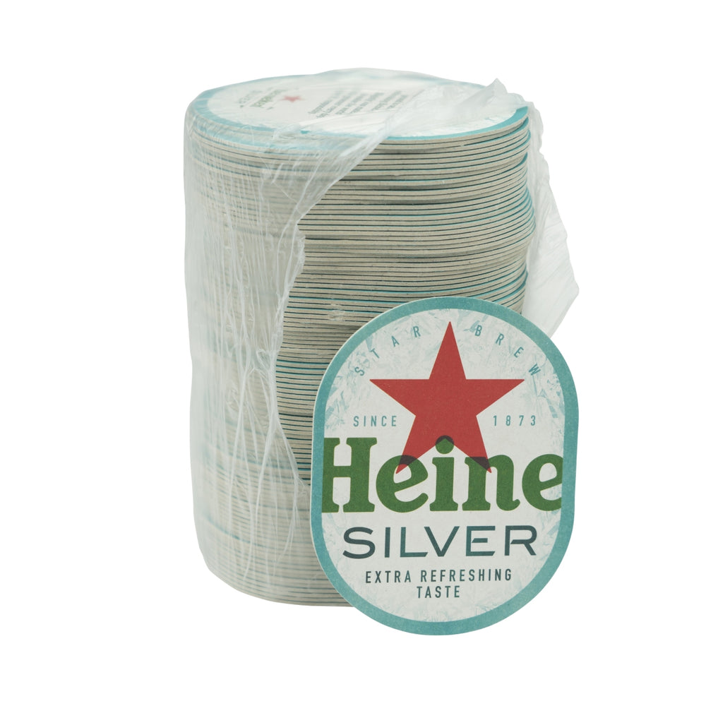 100x Podstawki pod szklanki filcowe Heineken Silver Brouwerij Beer