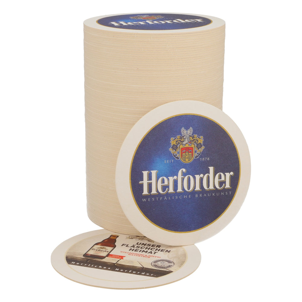 100x podkładki pod piwo z browaru Herforder Brauerei  „Unser Fläschchen Heimat”