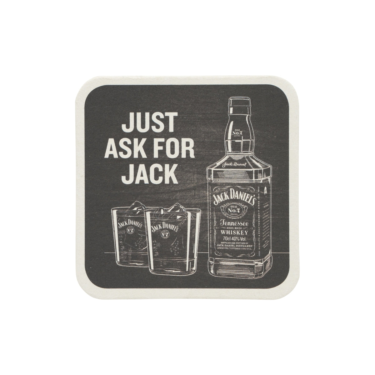 100x Podstawka pod whisky Jack Daniels Just Ask For Jack Filcowa szklanka