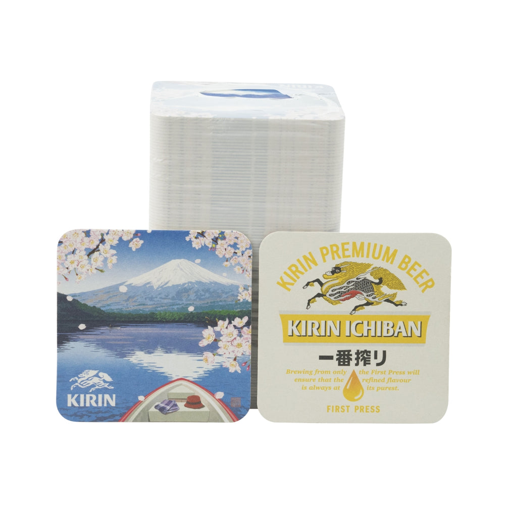 100x Kirin Ichiban Coasters 9x9cm Coaster Ochrona przed kapaniem piwa Gastro