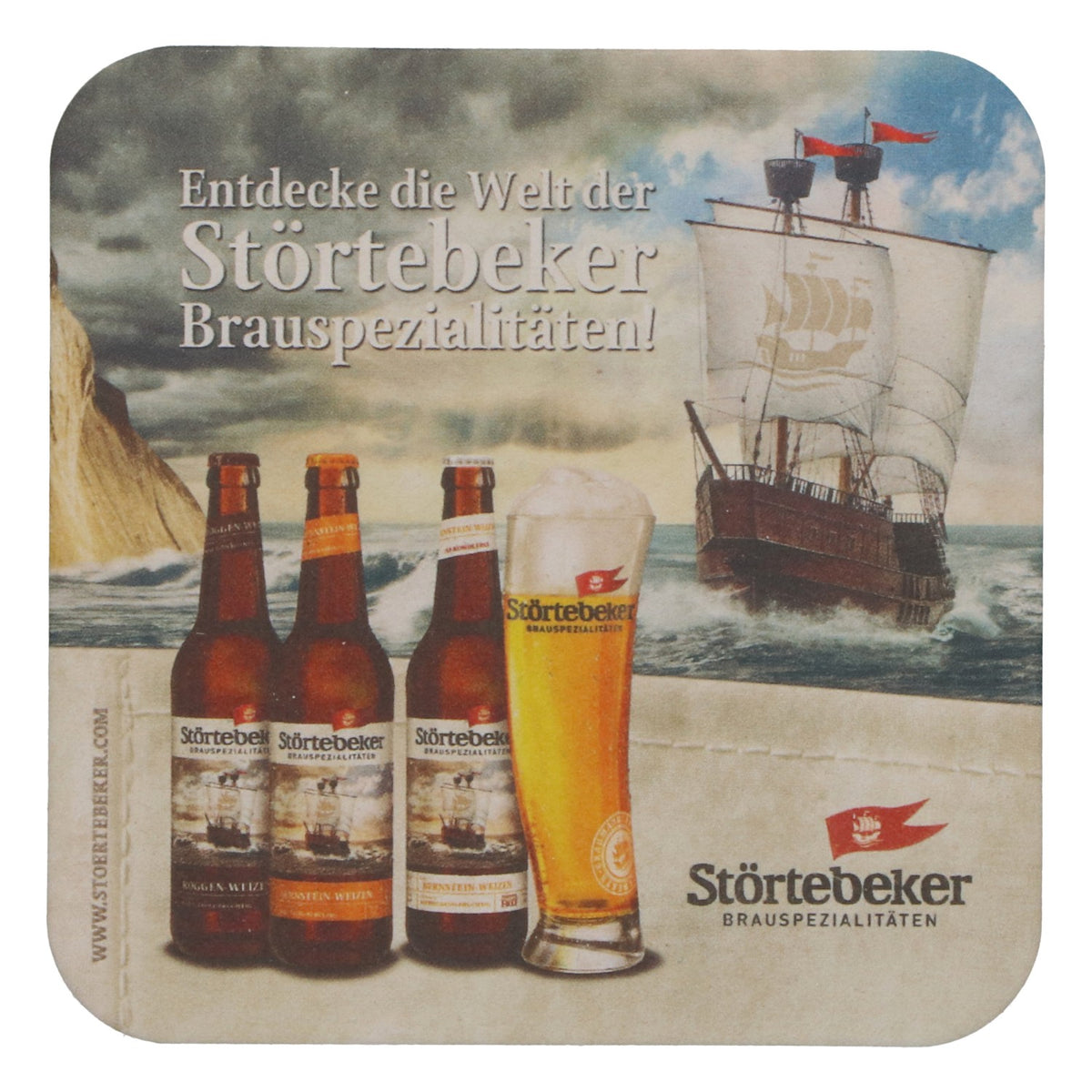 100 szt. podkładek pod piwo Störtebeker „Bernstein-Weizen” bezalkoholowe – oryginalne – Widok 3