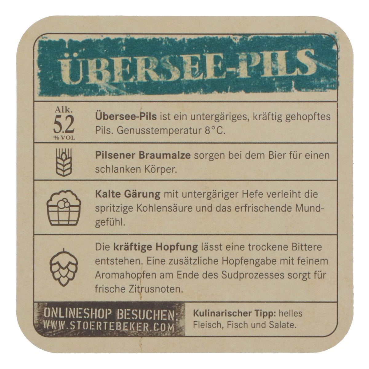 100 szt. podkładek pod piwo „Störtebeker” – piwo typu „Übersee-Pils”, akcesoria barowe – Widok 4