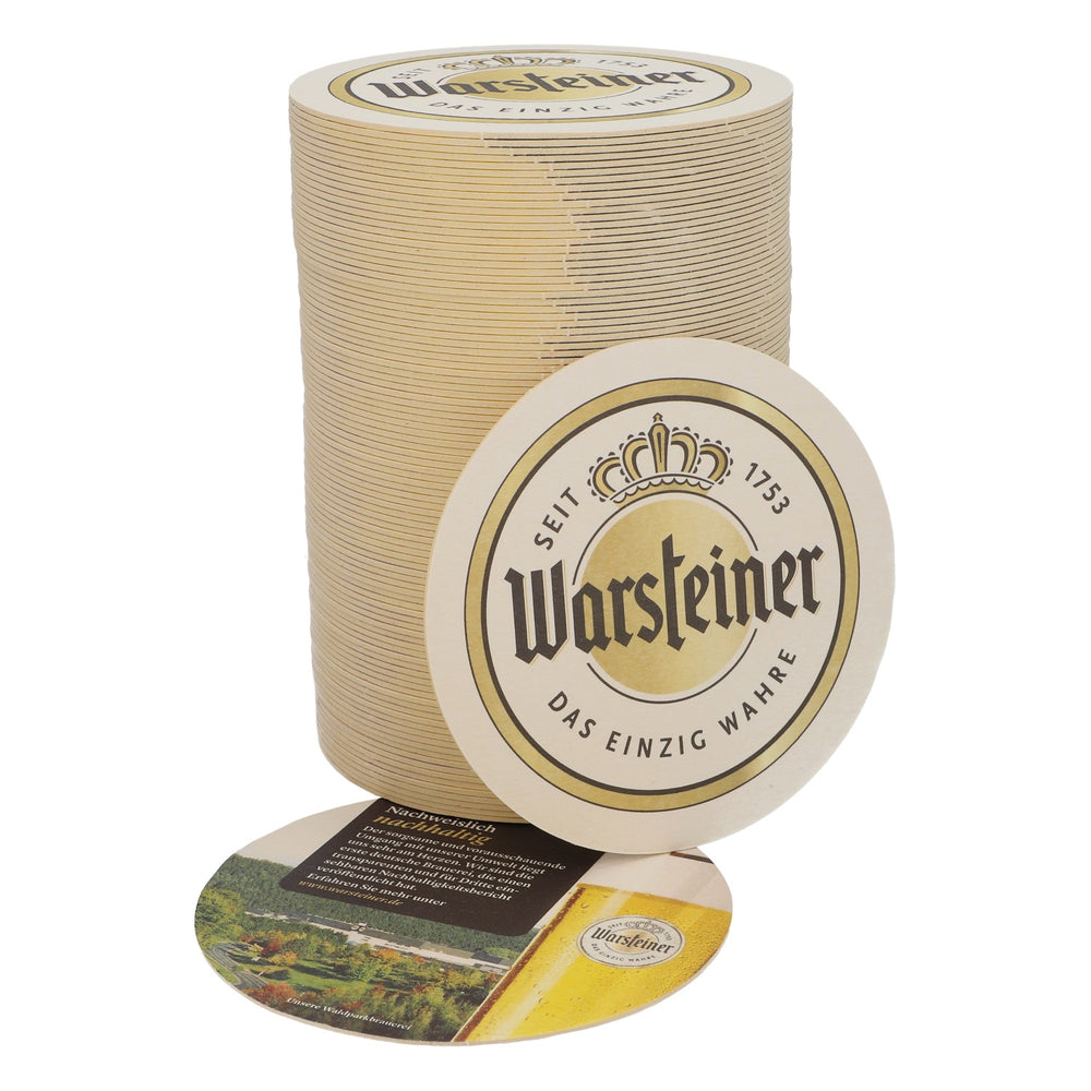 100x podkładki pod piwo Warsteiner Podkładki pod szklanki „Sprawdzona zrównoważona produkcja”