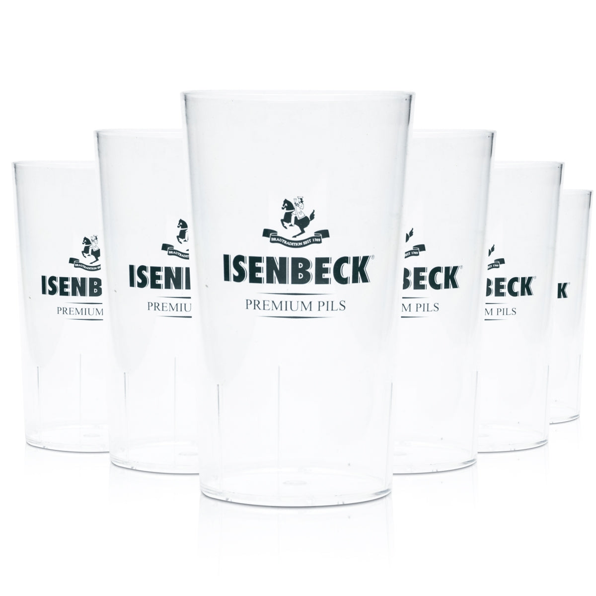 10x kubek wielokrotnego użytku na piwo Isenbeck 0,3 l Festival Beer Cup, szklany, można układać w stosy, imprezowy