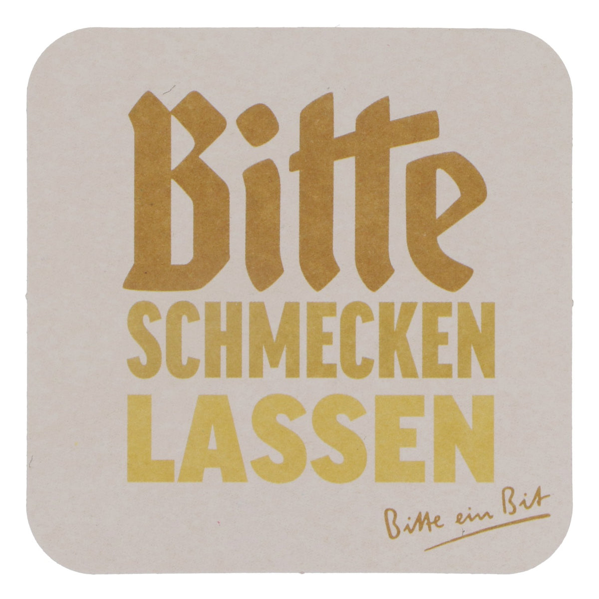 125x podkładki pod piwo Bitburger 9x9 cm „Bitte noch 1” („Jeszcze jedno, proszę”) Tył „Bitte schmecken lassen” („Proszę spróbować”) – Widok 4