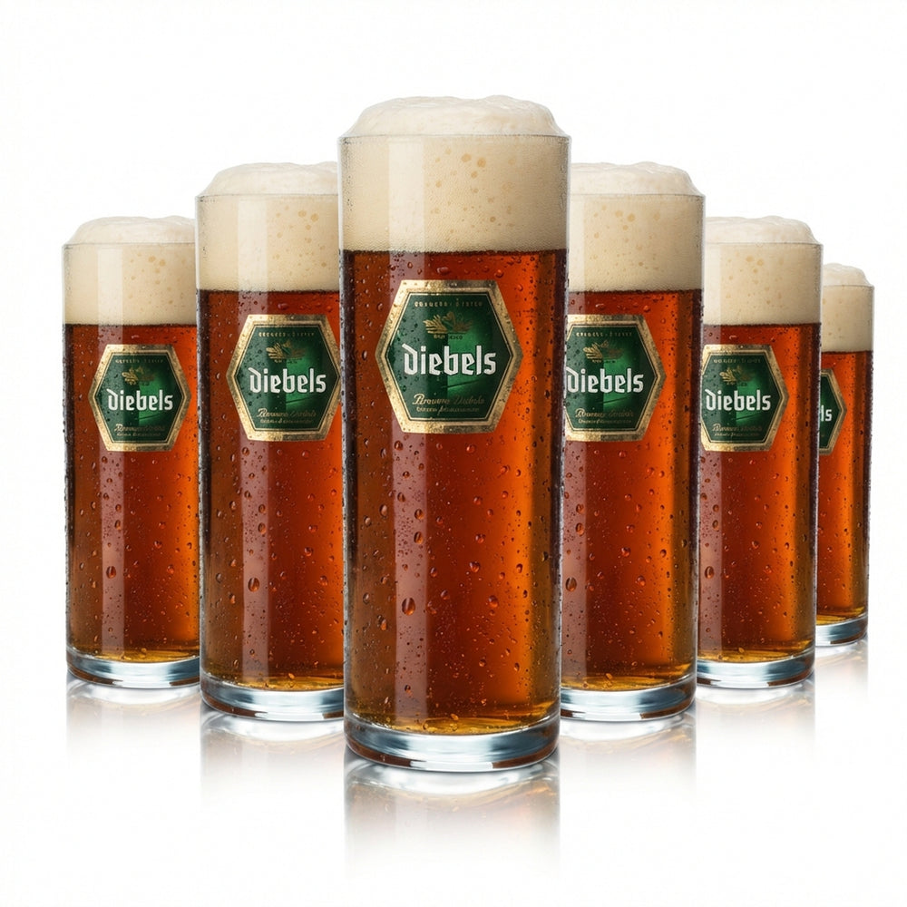 12x Diebels Beer Glass 0,4l Old Mug Sahm Willi Glasses Brewery Bar Cup