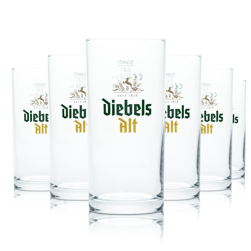 12x szkło Diebels 0,2l stary kufel do piwa szklanki barowe kieliszki browar gastro dąb