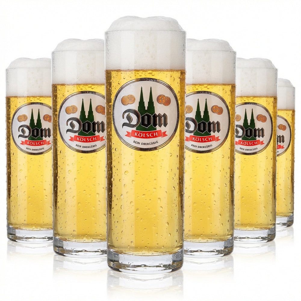 12x szklanka do piwa Dom 0,2 l Szklanki do piwa Kölschglas Stange białe logo Sahm