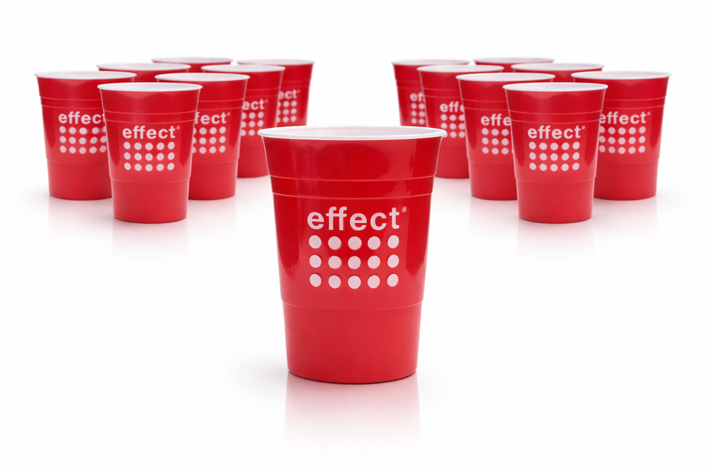 12x kubek Effect 0,3 l wielokrotnego użytku Red Cup plastikowe szklanki Beer Pong szklanka plastikowa