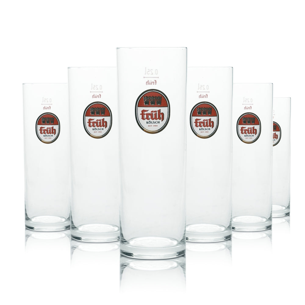 12x Früh Kölsch szklanka 0.25l Kölsch piwo bar kufel szklanki browar pub bar