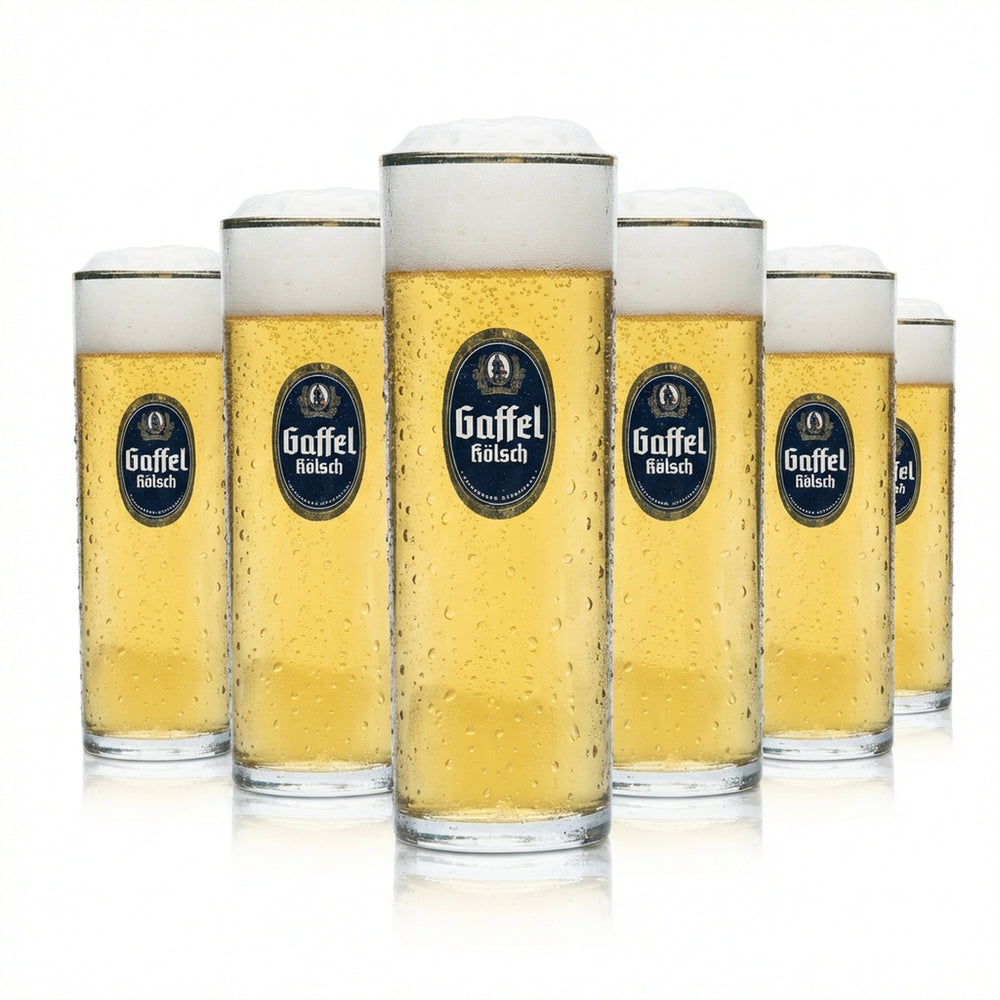 12x szklanka do piwa Gaffel Szklanki do piwa Szklanki do piwa Kölsch 0,25 l Kölsch-Stange Złota krawędź
