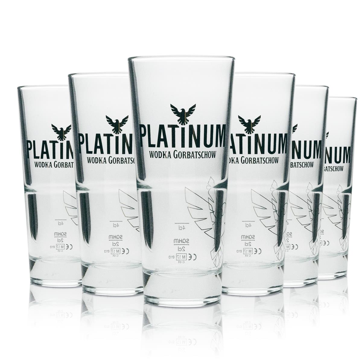 12x Kieliszek do wódki Gorbaczow Longdrink Platinum 290ml