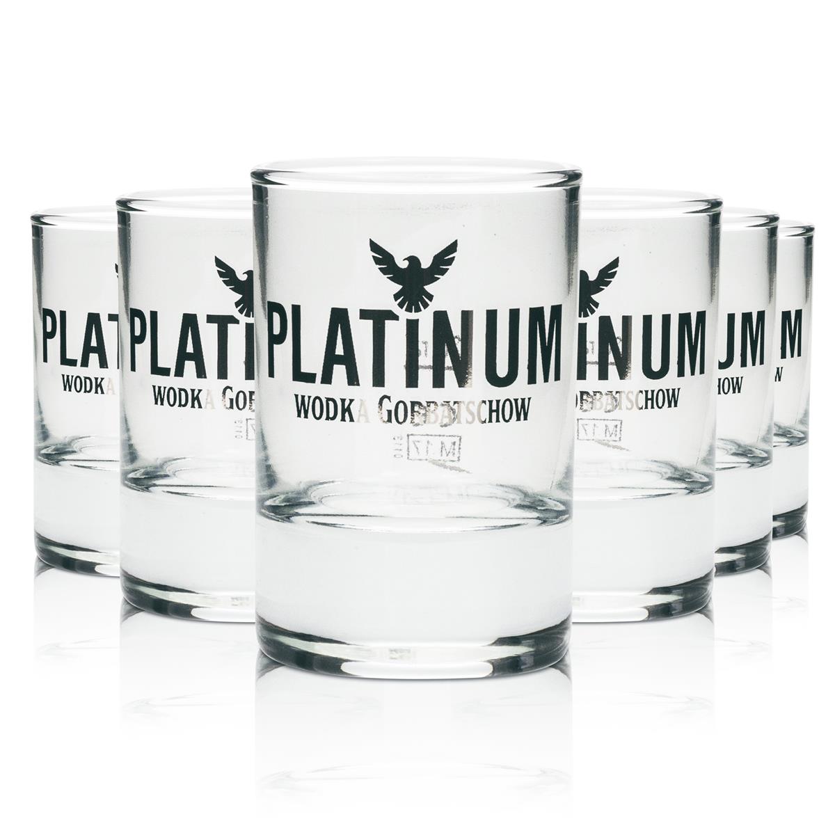 12x Gorbachev Vodka Glass Shot Platinum 2cl