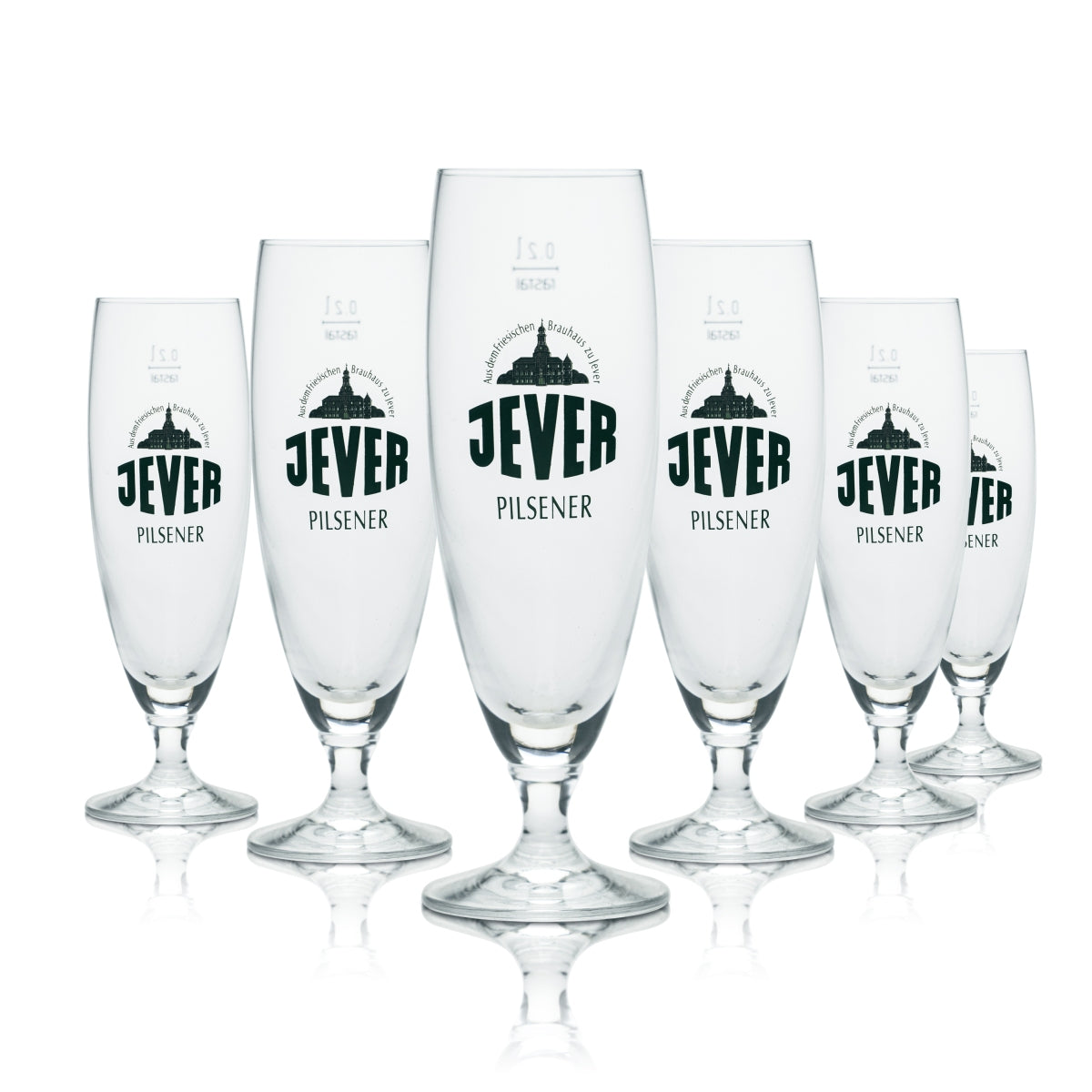 12x Jever Glass 0,2l Tulip Goblet Pilsener Beer Glasses Brewery Gastro Calibrated
