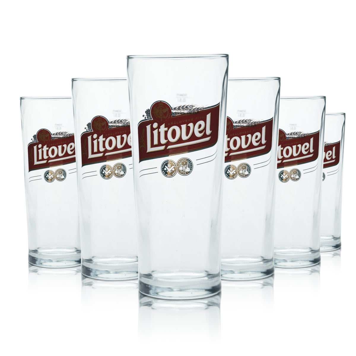 12x Litovel Glass 0,5l Willi Mug Beer Glasses Brewery Czech Dark Black