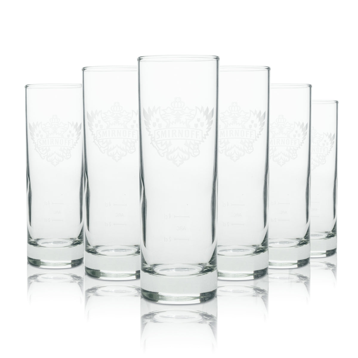 12x kieliszek do wódki Smirnoff longdrink cienki biały logo 220ml