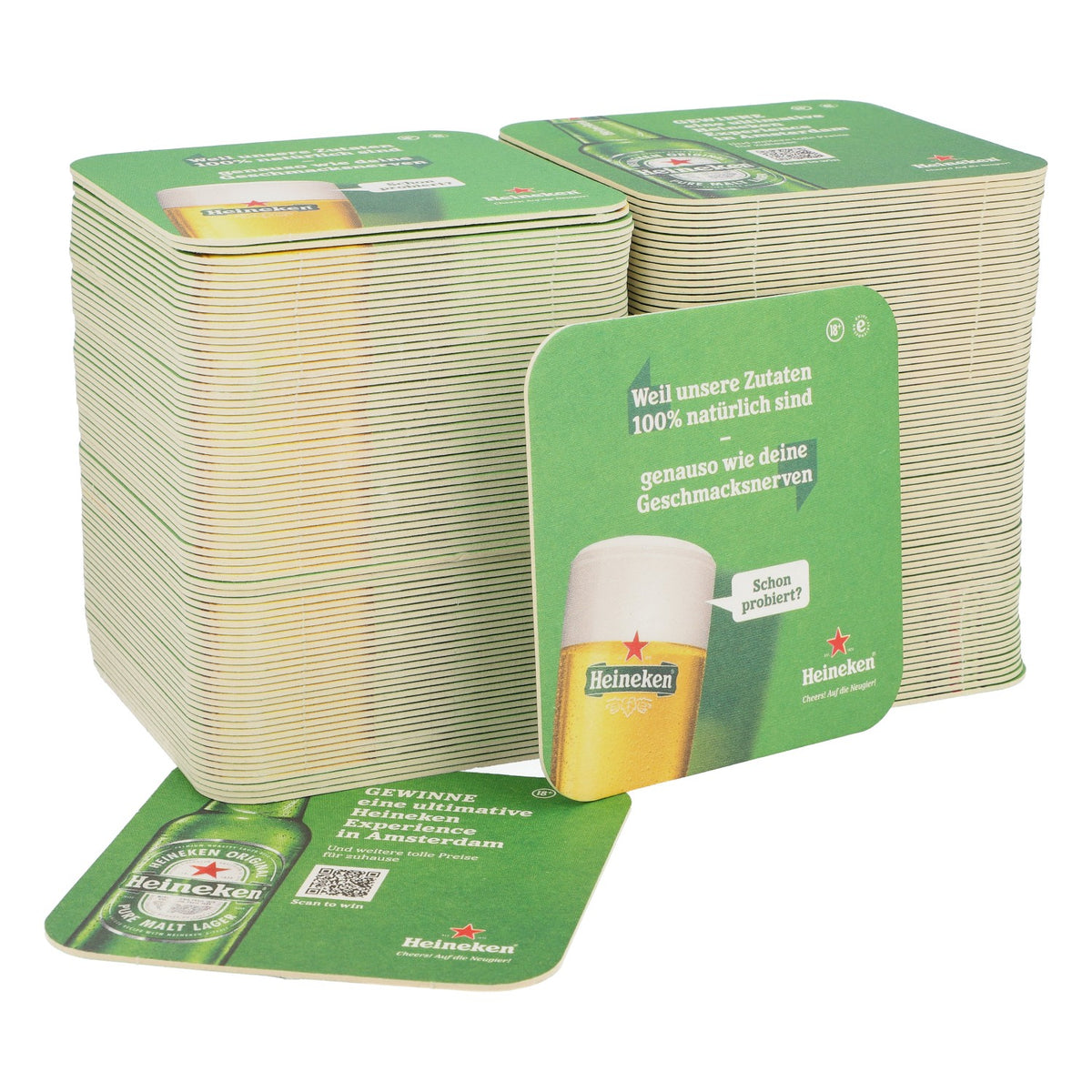 150x podkładki pod piwo Heineken 9,3x9,3 cm „...że jest wegańskie?”