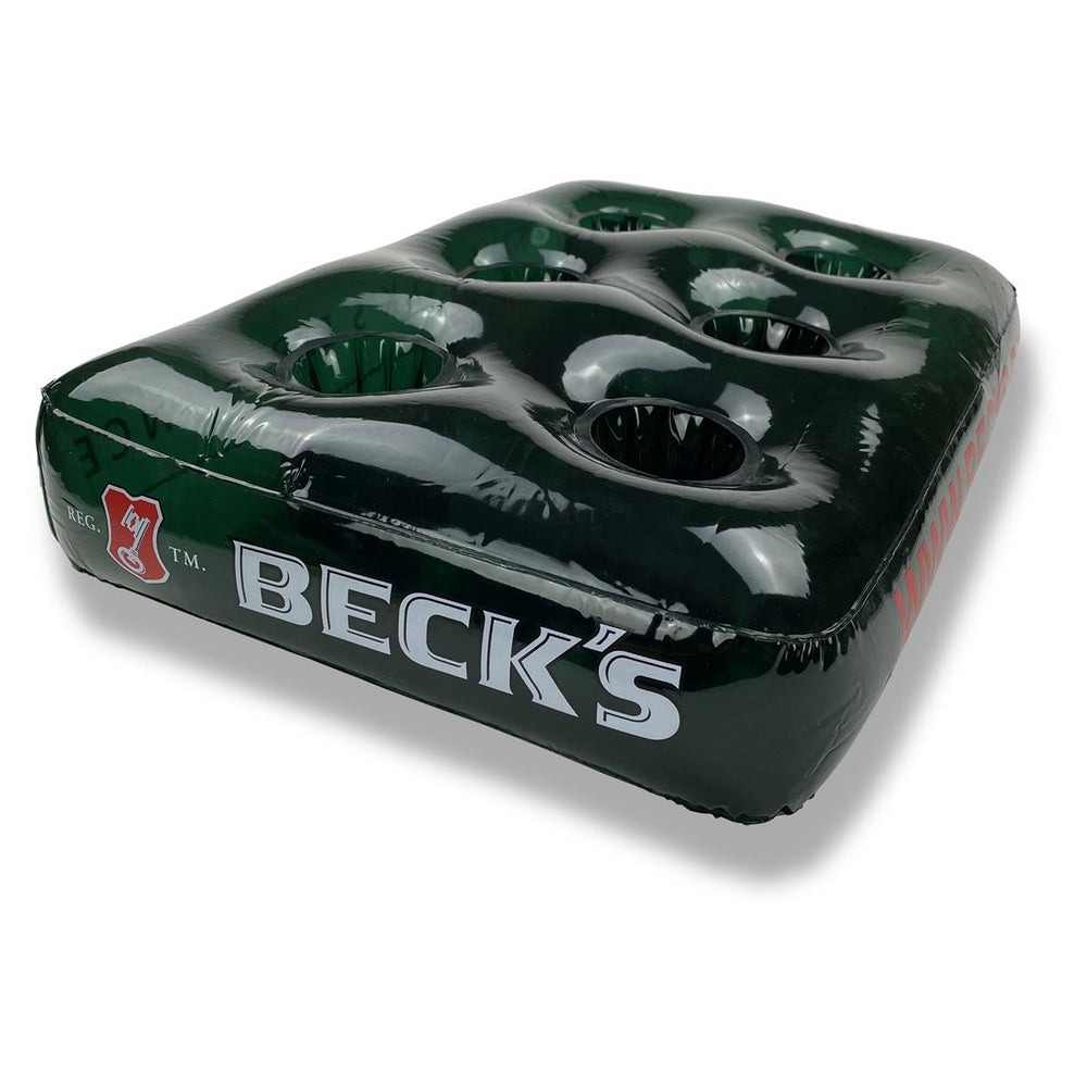 1x Becks piwo nadmuchiwany uchwyt na napoje basen zielony