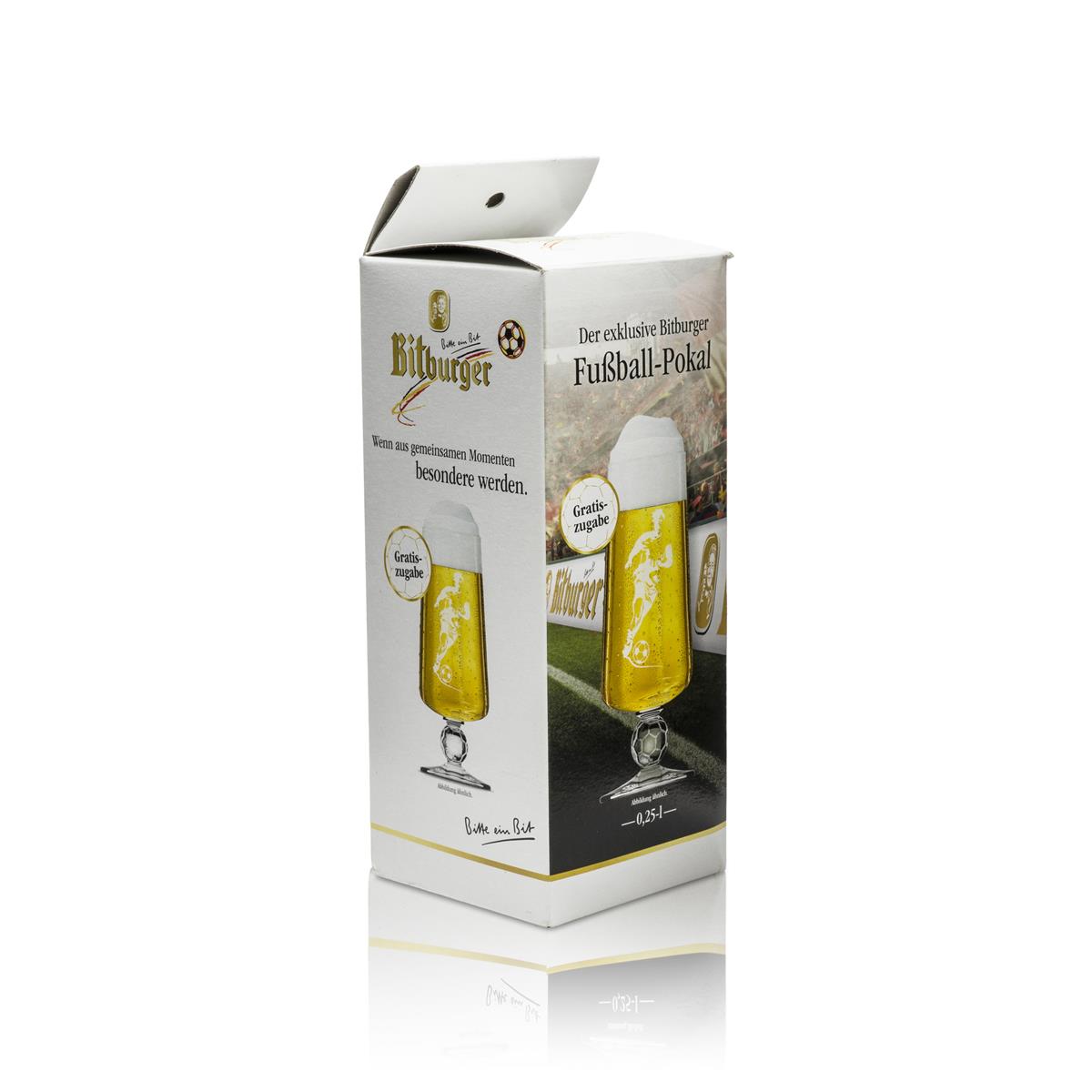 1x Szklanka do piwa Bitburger 0,25l Football Edition Indywidualnie zapakowana – Widok 2