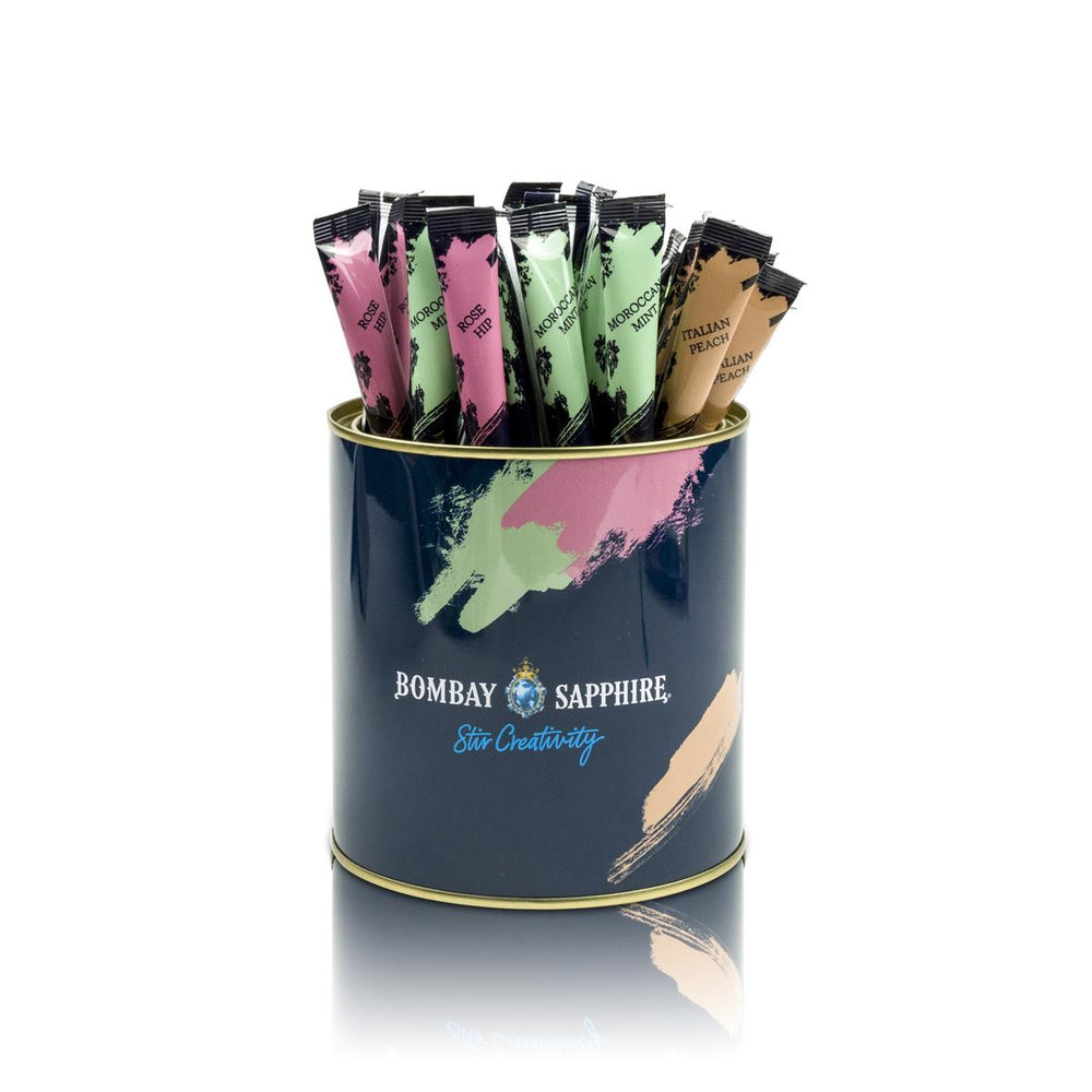 1x Bombay Gin Infusion Package Tin + Display + 105 Infusion Stirrer
