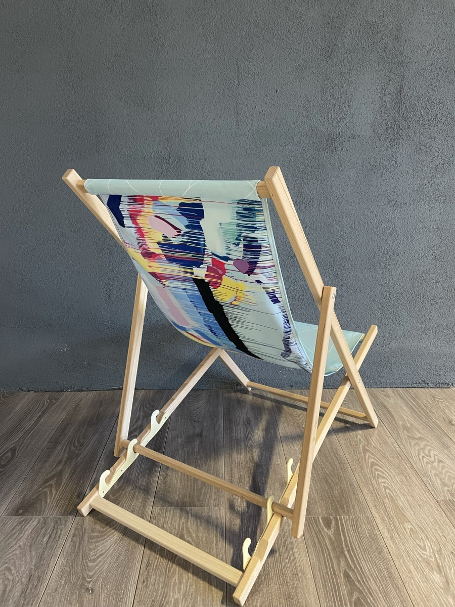 1x Bombay Gin Leżak Drewniany Niebieski kolorowy nadruk – Widok 2