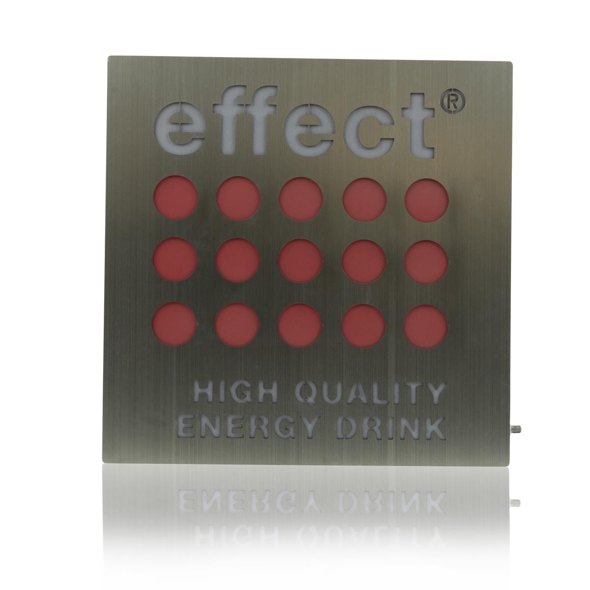 1x Podświetlany znak Effect Energy kwadratowy srebrny czerwony 30 x 30 – Widok 2