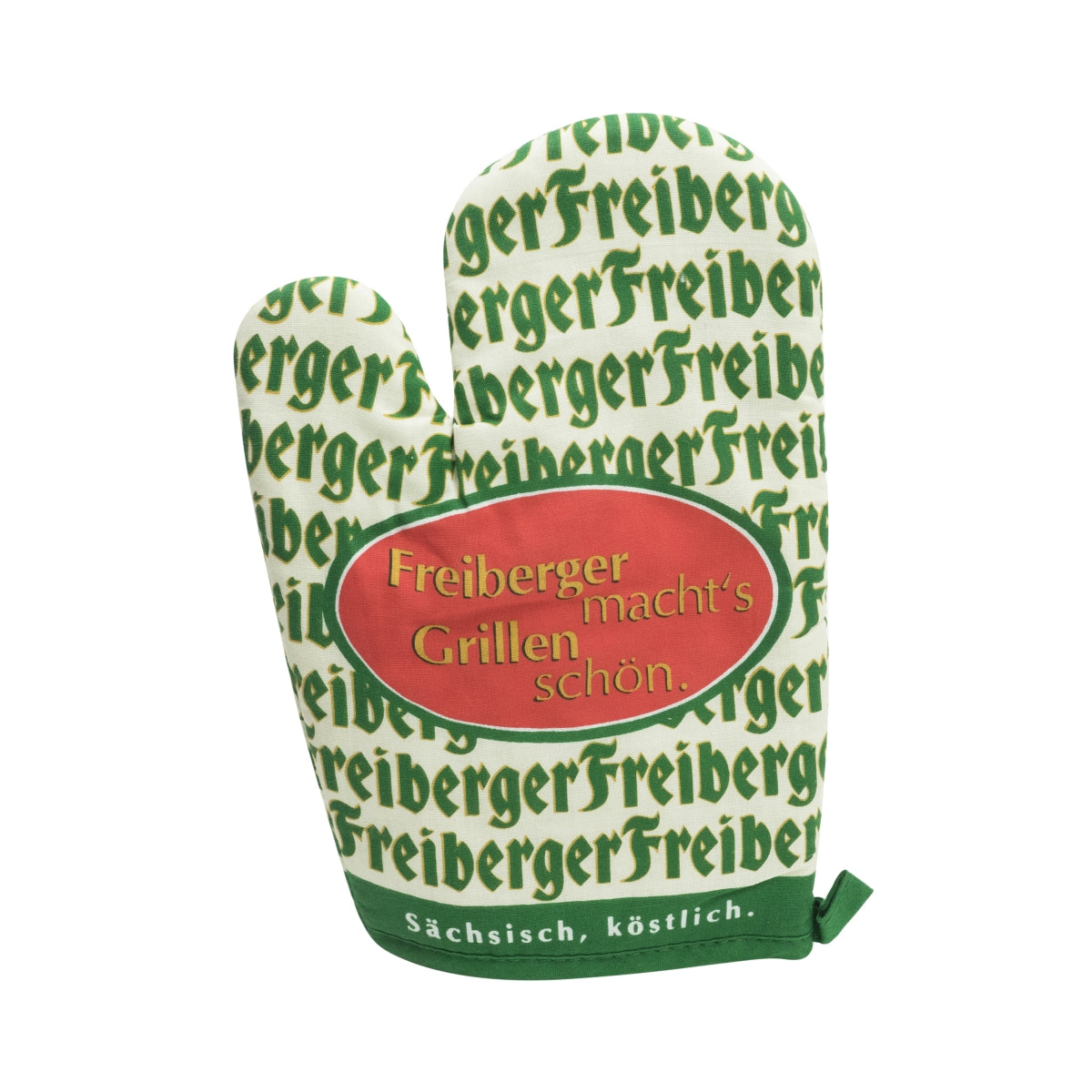1x Rękawica do grillowania piwa Freiberger zielona
