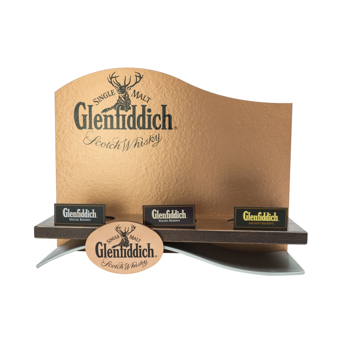 1x Glenfiddich Whisky Barcaddy drewno brąz lakierowane 3 butelki