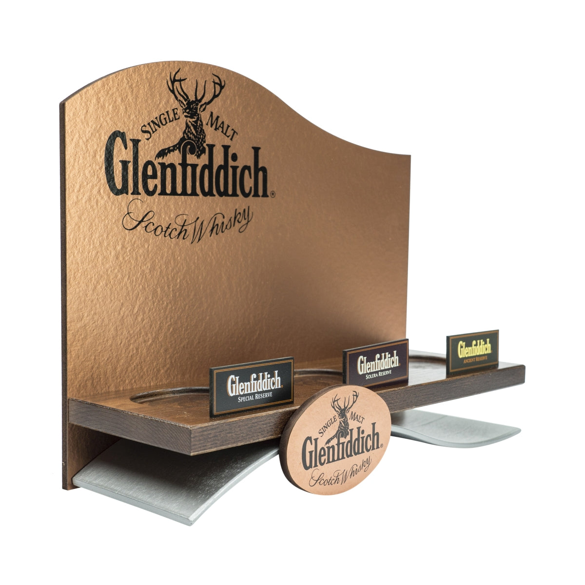 1x Glenfiddich Whisky Barcaddy drewno brąz lakierowane 3 butelki – Widok 2